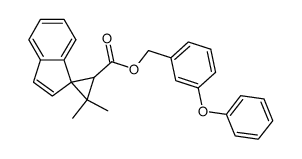 3,3-dimethylspiro[cyclopropane-1,1'-indene]-2-carboxylic acid, m-phenoxybenzyl ester结构式