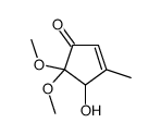 4-hydroxy-5,5-dimethoxy-3-methylcyclopent-2-en-1-one结构式
