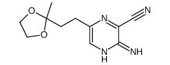 3-amino-6-[2-(2-methyl-1,3-dioxolan-2-yl)ethyl]pyrazine-2-carbonitrile结构式