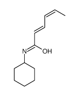 N-cyclohexylhexa-2,4-dienamide Structure