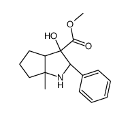 3-Hydroxy-6a-methyl-2-phenyl-octahydro-cyclopenta[b]pyrrole-3-carboxylic acid methyl ester结构式