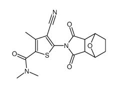 4-cyano-5-(1,3-dioxo-3a,4,5,6,7,7a-hexahydro-octahydro-1H-4,7-epoxyisoindol-2-yl)-N,N,3-trimethylthiophene-2-carboxamide结构式