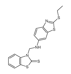 3-[(2-ethylsulfanyl-benzothiazol-6-ylamino)-methyl]-3H-benzothiazole-2-thione结构式