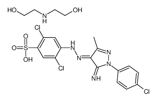 4-[[5-amino-1-(4-chlorophenyl)-3-methyl-1H-pyrazol-4-yl]azo]-2,5-dichlorobenzenesulphonic acid, compound with 2,2'-iminodiethanol (1:1)结构式