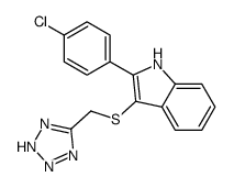 2-(4-chlorophenyl)-3-(2H-tetrazol-5-ylmethylsulfanyl)-1H-indole结构式