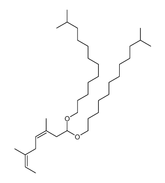 1,1'-[(3,6-dimethyl-2,6-octadienylidene)bis(oxy)]bisisotridecane structure