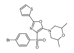 4-[4-(4-bromophenyl)sulfonyl-2-thiophen-2-yl-1,3-oxazol-5-yl]-2,6-dimethylmorpholine结构式