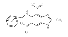 2-methyl-4,6-dinitro-N-(3-phenylpropyl)-1H-benzoimidazol-5-amine Structure