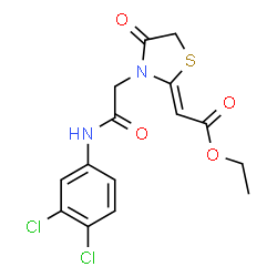 {3-[(3,4-Dichloro-phenylcarbamoyl)-methyl]-4-oxo-thiazolidin-2-ylidene}-acetic acid ethyl ester Structure