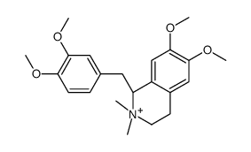 (1R)-1-[(3,4-dimethoxyphenyl)methyl]-6,7-dimethoxy-2,2-dimethyl-3,4-dihydro-1H-isoquinolin-2-ium结构式