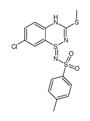 N-[7-chloro-3-(methylthio)-1,2,4-benzothiadiazin-1-ylidene]-p-toluenesulfonamide结构式