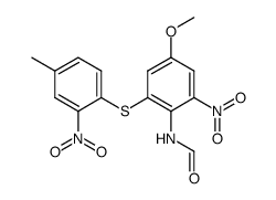 N-(4-methoxy-2-((4-methyl-2-nitrophenyl)thio)-6-nitrophenyl)formamide Structure