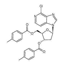 4-Chloro-1-[2-deoxy-3,5-bis-O-(4-methylbenzoyl)-β-D-erythropentofuranosyl]-1H-imidazo[4,5-c]pyridine Structure