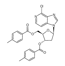 4-Chloro-1-[2-deoxy-3,5-bis-O-(4-methylbenzoyl)-β-D-erythropentofuranosyl]-1H-imidazo[4,5-c]pyridine结构式