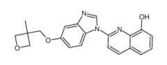 2-(5-((3-甲基氧杂环丁-3-基)甲氧基)-1H-苯并[d]咪唑-1-基)喹啉-8-醇结构式