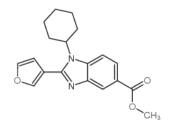 1-CYCLOHEXYL-2-(3-FURANYL)-1H-BENZIMIDAZOLE-5-CARBOXYLIC ACID, METHYL ESTER structure