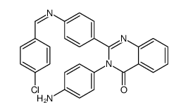 3-(4-aminophenyl)-2-[4-[(4-chlorophenyl)methylideneamino]phenyl]quinazolin-4-one Structure