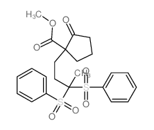 methyl 1-[3,3-bis(benzenesulfonyl)butyl]-2-oxo-cyclopentane-1-carboxylate structure