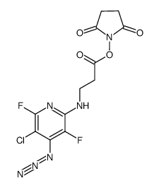 N-(4-azido-2,5-difluoro-3-chloropyridine-6-yl)-β-alanine N-oxysuccinimide ester Structure