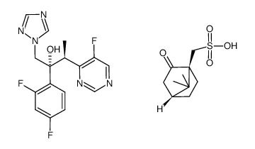 (2R,3S)-2-(2,4-diflurophenyl)-3-(5-fluoropyrimidin-4-yl)-1-(1H-1,2,4-triazol-1yl)butan-2-ol R-(-)-10-camphor sulphonate salt结构式