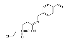 3-(2-chloroethylsulfonyl)-N-[(4-ethenylphenyl)methyl]propanamide Structure