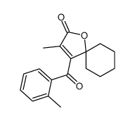 1-Oxaspiro(4.5)dec-3-en-2-one, 3-methyl-4-(2-methylbenzoyl)- structure