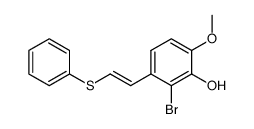2-bromo-6-methoxy-3-(2-(phenylthio)vinyl)phenol Structure