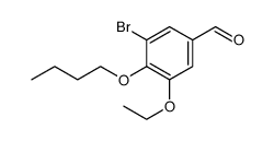 Benzaldehyde, 3-bromo-4-butoxy-5-ethoxy Structure