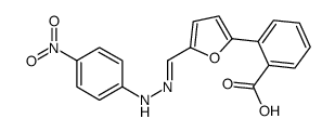 2-[5-[[(4-nitrophenyl)hydrazinylidene]methyl]furan-2-yl]benzoic acid Structure