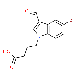 1H-INDOLE-1-BUTANOIC ACID, 5-BROMO-3-FORMYL-结构式