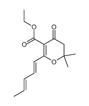 6,6-Dimethyl-4-oxo-2-((1E,3E)-penta-1,3-dienyl)-5,6-dihydro-4H-pyran-3-carboxylic acid ethyl ester结构式