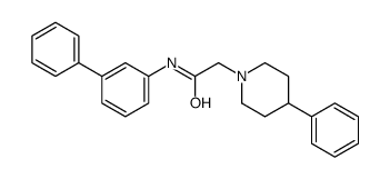 N-(3-phenylphenyl)-2-(4-phenylpiperidin-1-yl)acetamide结构式