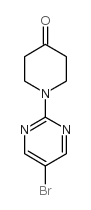 1-(5-溴-2-嘧啶)-4-哌啶酮结构式