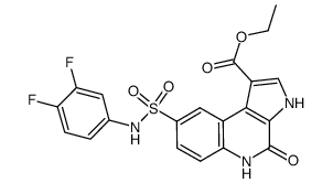 8-(3,4-difluorophenylsulfamoyl)-4-oxo-4,5-dihydro-3H-pyrrolo[2,3-c]quinoline-1-ethyl carboxylate Structure