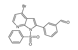 3-[4-Bromo-1-(phenylsulfonyl)-1H-pyrrolo[2,3-b]pyridin-2-yl]benza ldehyde Structure
