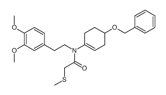 N-(4-benzyloxycyclohex-1-enyl)-N-(2-(3,4-dimethoxyphenyl)ethyl)-α-(methylthio)acetamide结构式