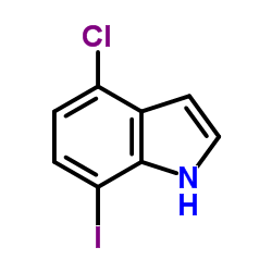 4-Chloro-7-iodo-1H-indole结构式