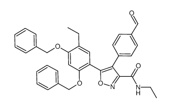 5-(2,4-bis(benzyloxy)-5-ethylphenyl)-4-(4-formylphenyl)isoxazole-3-carboxylic acid ethylamide结构式