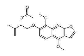 3-acetoxy-4-(4,8-dimethoxy-furo[2,3-b]quinolin-7-yloxy)-2-methyl-but-1-ene结构式