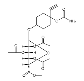 Tri-O-acetyl-<4-carbamoyloxy-4-ethinyl-cyclohexyl>-β-D-glucuronsaeure-methylester Structure