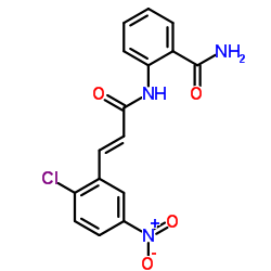 2-{[(E)-3-(2-chloro-5-nitrophenyl)-2-propenoyl]amino}benzenecarboxamide结构式
