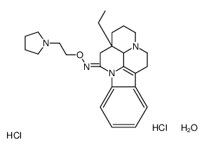 (3-α,16-α)-Eburnamenin-14(15H)-one O-(2-(1-pyrrolidinyl)ethyl)oxime dihydrochloride H2 Structure