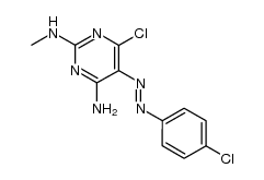 6-chloro-5-(4-chloro-phenylazo)-N2-methyl-pyrimidine-2,4-diyldiamine结构式