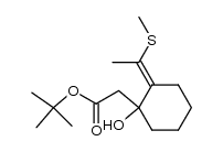 (E)-tert-butyl 2-(1-hydroxy-2-(1-(methylthio)ethylidene)cyclohexyl)acetate结构式