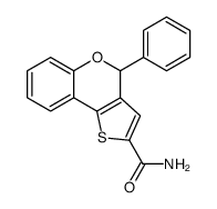 4-H-2-carboxamido-4-phenylthieno(3,2c)benzopyran结构式