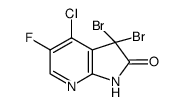 3,3-dibromo-4-chloro-5-fluoro-2,3-dihydro-1H-pyrrolo[2,3-b]pyridine结构式