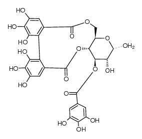 3-O-galloyl-4,6-(S)-hexahydroxydiphenoyl-D-glucose结构式