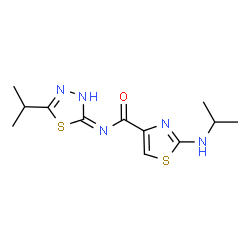 2-(propan-2-ylamino)-N-[(2E)-5-(propan-2-yl)-1,3,4-thiadiazol-2(3H)-ylidene]-1,3-thiazole-4-carboxamide Structure