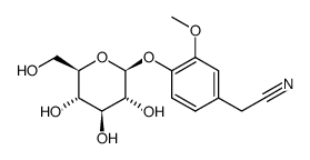 (4-hydroxy-3-methoxyphenyl)acetonitrile 4-O-β-D-glucopyranoside Structure