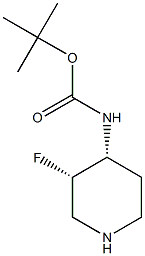 tert-butyl N-[(3R,4S)-3-fluoropiperidin-4-yl]carbaMate结构式